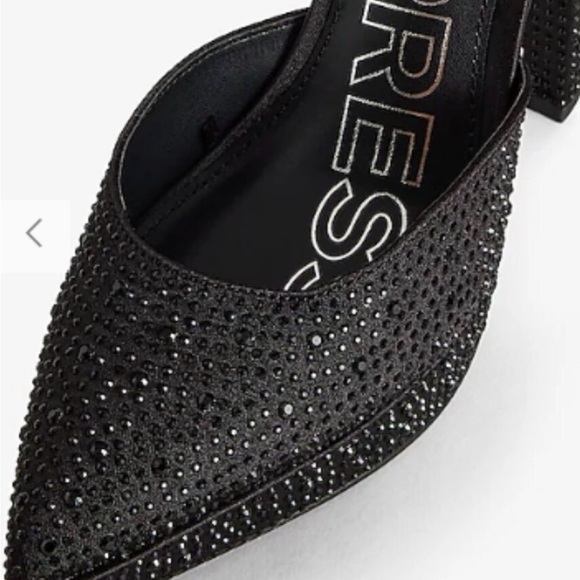 Express Women's Sparkling Black Heels - Picture 3 of 4
